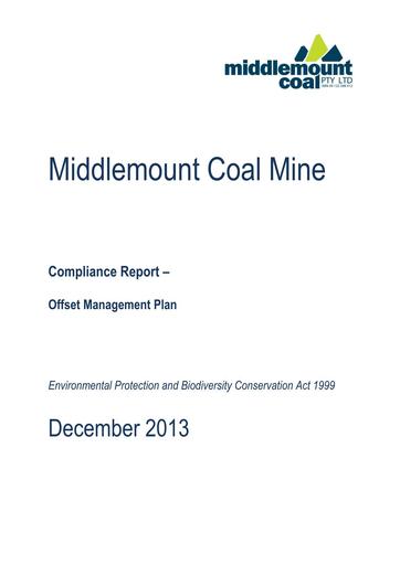 Compliance Report EPBC Offset Management Plan December 2013