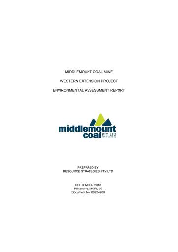 Western Extension Environmental Assessment Report September 2018 part 1