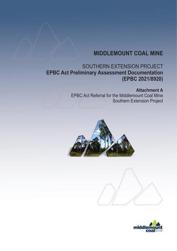 Attachment A EPBC Act Referral for the Middlemount Coal Mine Southern Extension Project